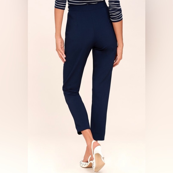 Lulu’s Kick It Navy Blue High Waisted Work Pant Size XL - Picture 2 of 5